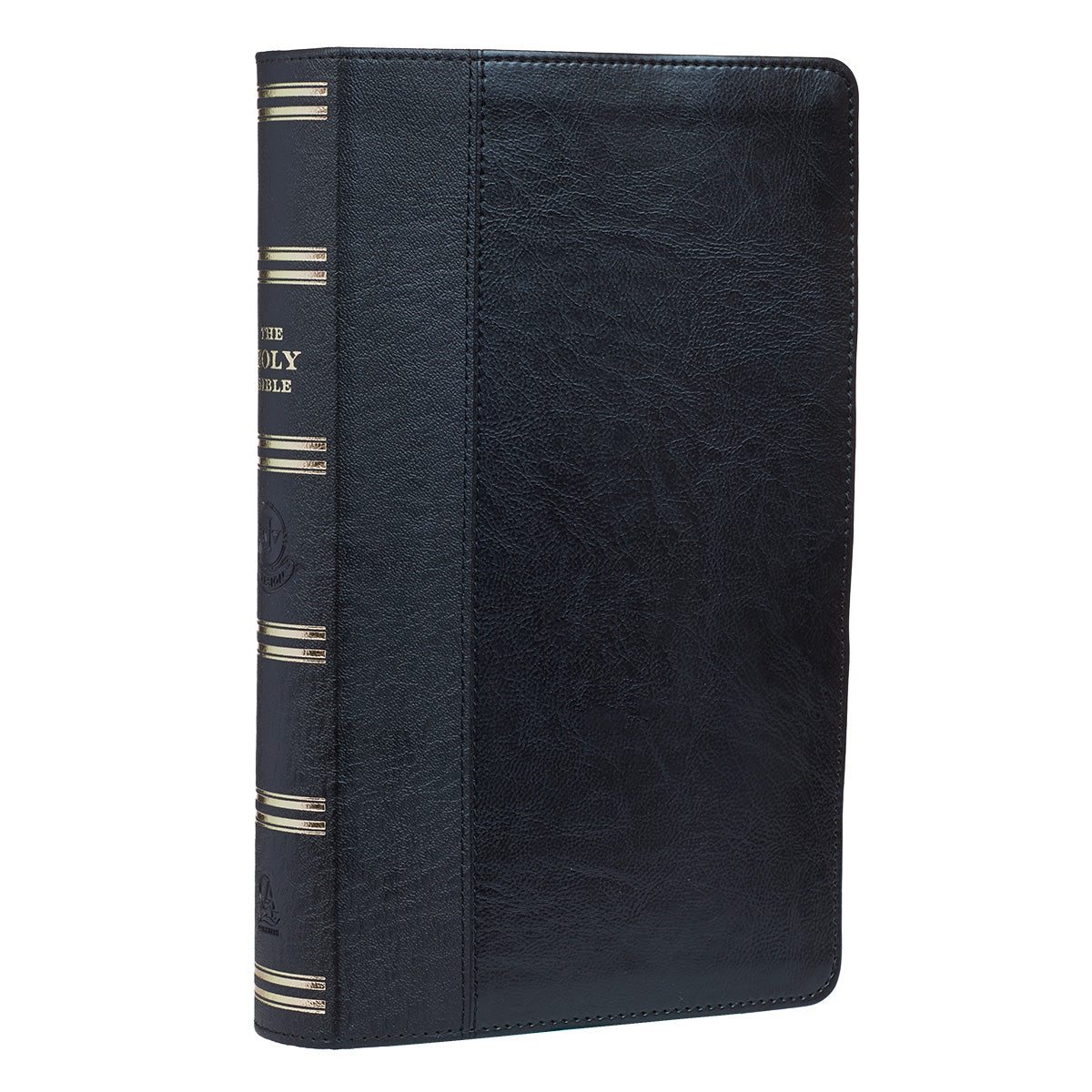 Two-tone Black Faux Leather Giant Print Standard-size King James Version Bible with Thumb Index - The Christian Gift Company