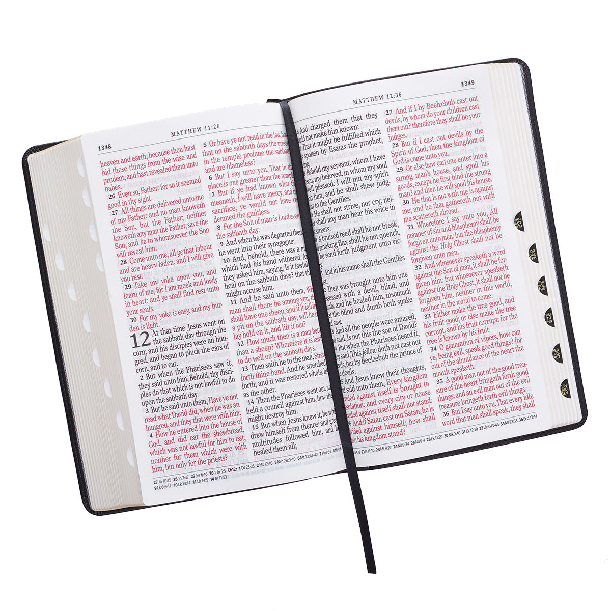 Two-tone Black Faux Leather Giant Print Standard-size King James Version Bible with Thumb Index - The Christian Gift Company