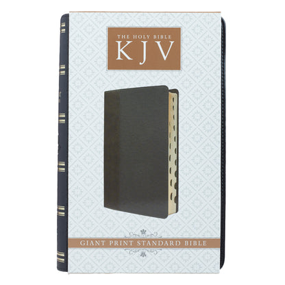 Two-tone Black Faux Leather Giant Print Standard-size King James Version Bible with Thumb Index - The Christian Gift Company