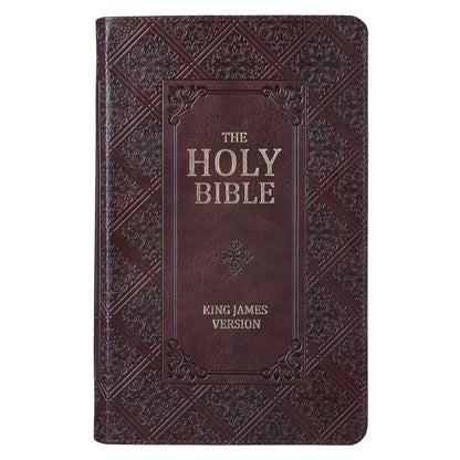 Dark Brown Faux Leather Giant Print Standard-size King James Version Bible with Thumb Index - The Christian Gift Company