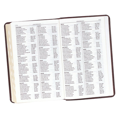 Dark Brown Faux Leather Giant Print Standard-size King James Version Bible with Thumb Index - The Christian Gift Company