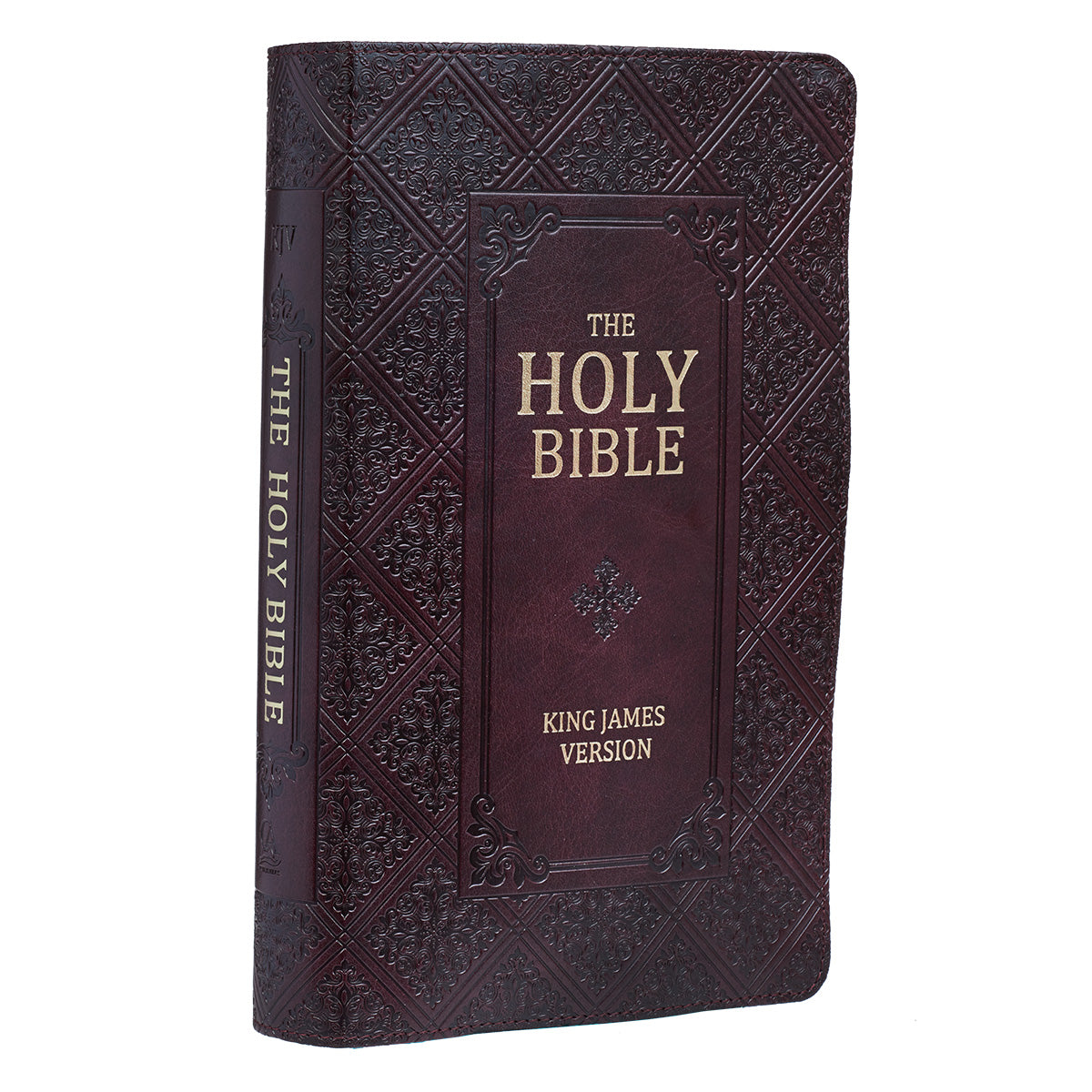 Dark Brown Faux Leather Giant Print Standard-size King James Version Bible with Thumb Index - The Christian Gift Company