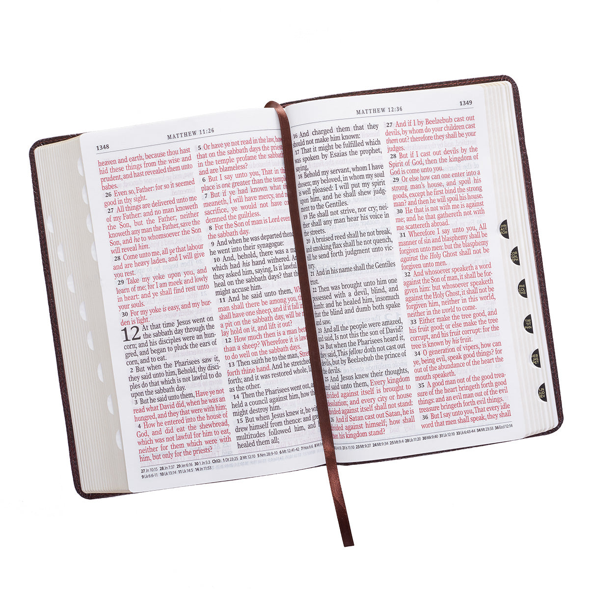 Dark Brown Faux Leather Giant Print Standard-size King James Version Bible with Thumb Index - The Christian Gift Company