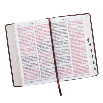 Dark Brown Faux Leather Giant Print Standard-size King James Version Bible with Thumb Index - The Christian Gift Company