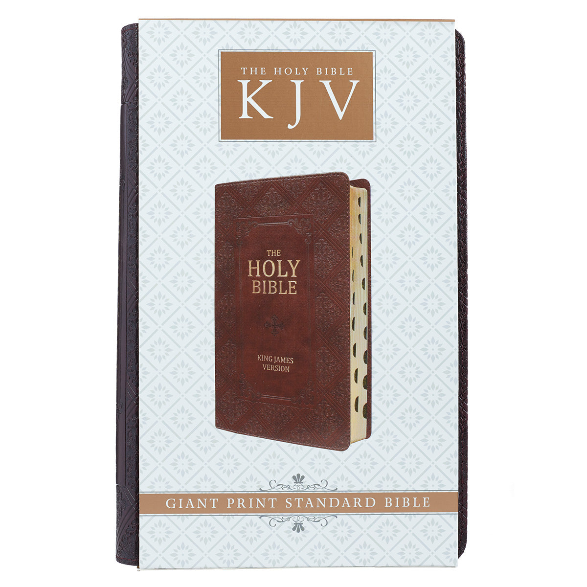 Dark Brown Faux Leather Giant Print Standard-size King James Version Bible with Thumb Index - The Christian Gift Company