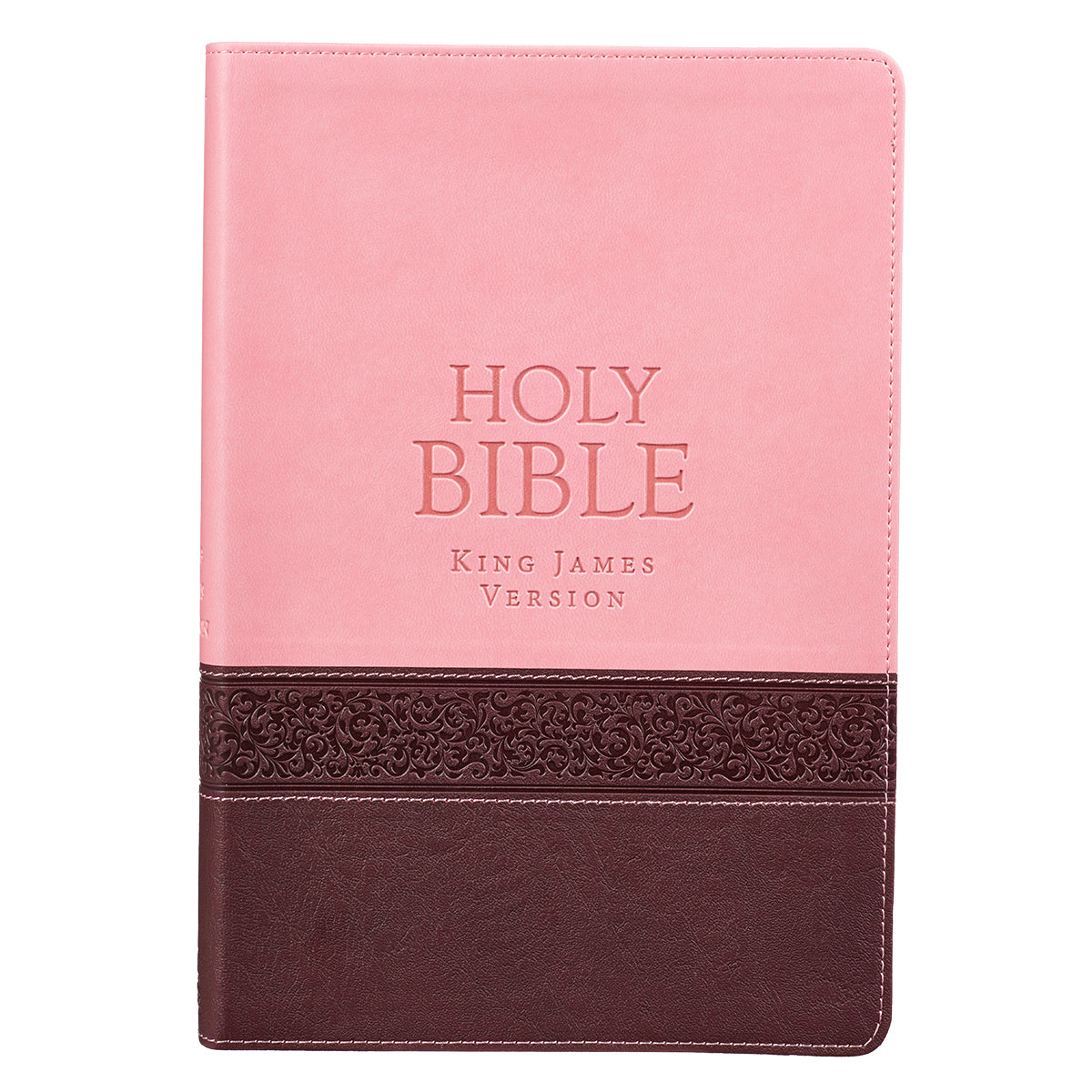 Pink and Brown Large Print Faux Leather Thinline King James Version Bible - The Christian Gift Company