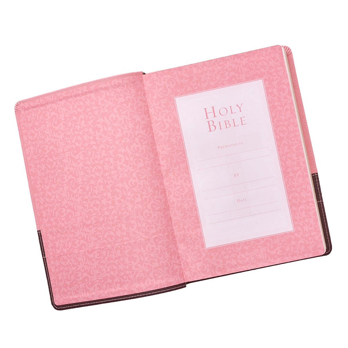 Pink and Brown Large Print Faux Leather Thinline King James Version Bible - The Christian Gift Company