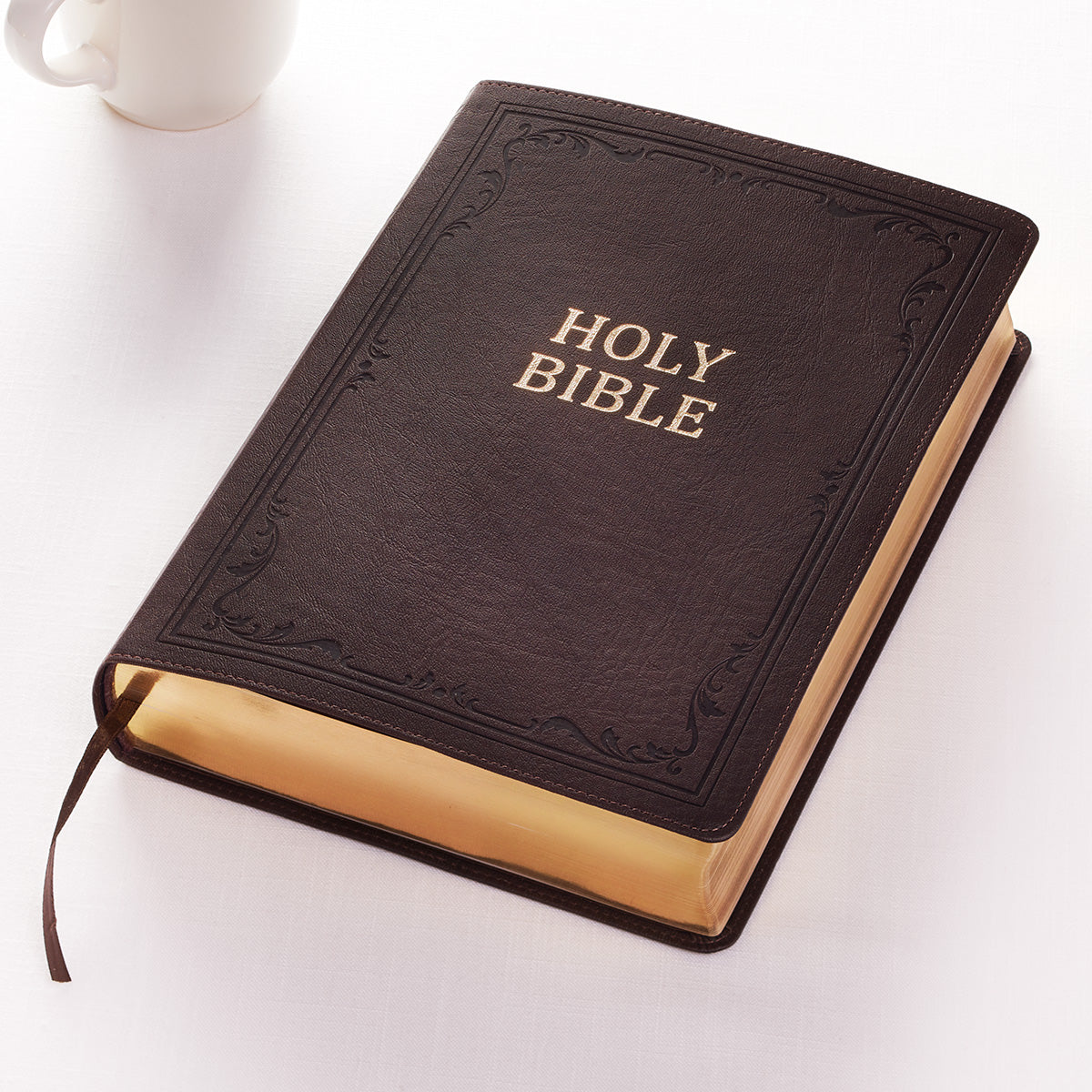 Dark Brown Faux Leather Super Giant Print King James Version Bible - The Christian Gift Company