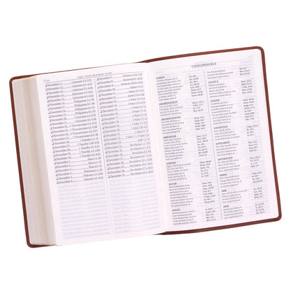 Saddle Tan Faux Leather Super Giant Print King James Version Bible - The Christian Gift Company