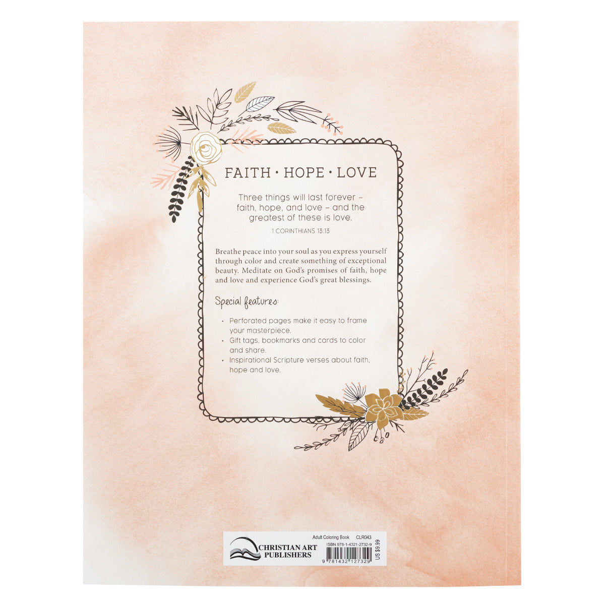 Faith Hope Love Colouring Book - The Christian Gift Company