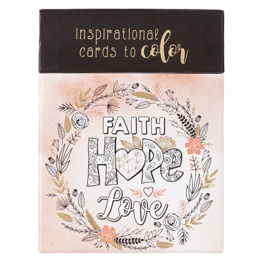 Faith Hope Love Colouring Cards - The Christian Gift Company