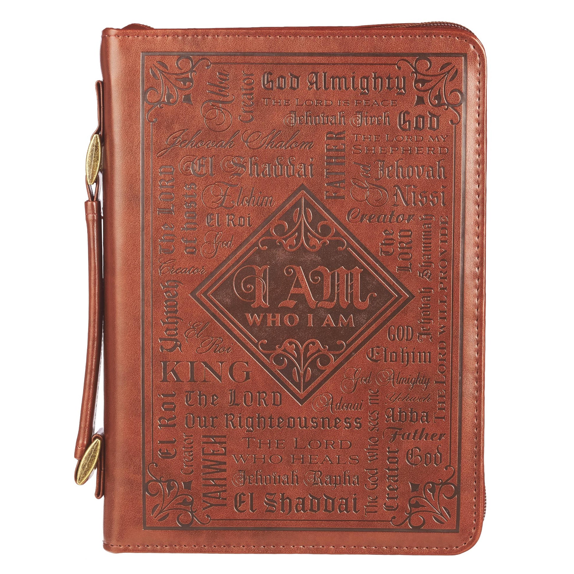 Names of God Brown Faux Leather Bible Cover - The Christian Gift Company