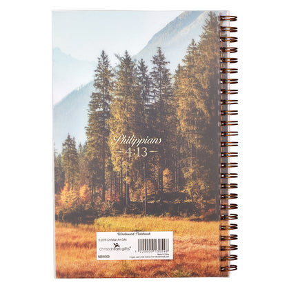 All Things Through Christ Wirebound Notebook - Philippians 4:13 - The Christian Gift Company