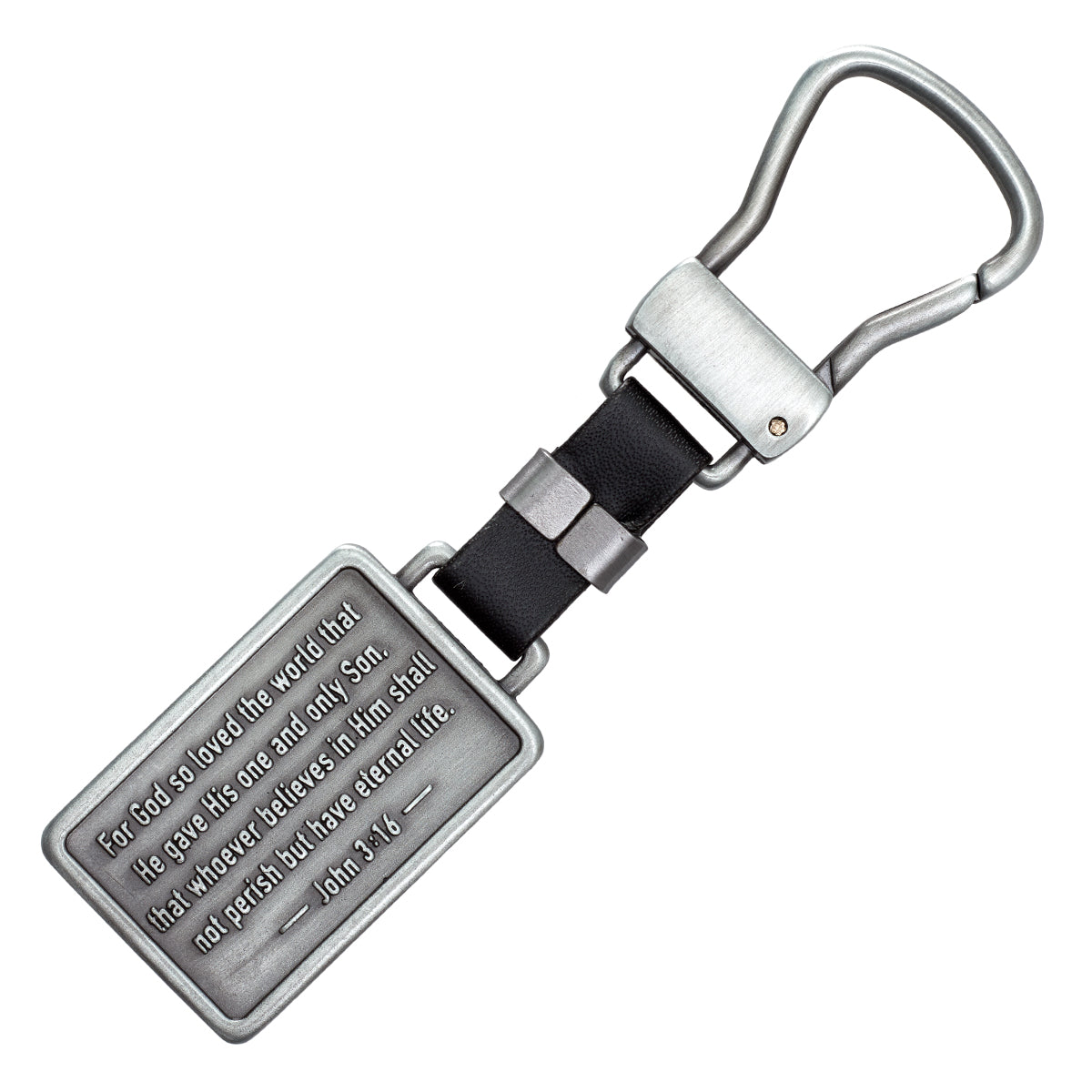 John 3:16 Silver Metal Cross Key Ring in Gift Tin - The Christian Gift Company