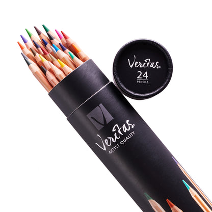 Veritas Colouring Pencils in Cylinder - Set of 24 - The Christian Gift Company
