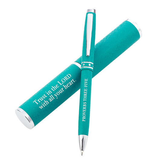 Trust In The Lord Teal Gift Pen – Proverbs 3:5 - The Christian Gift Company