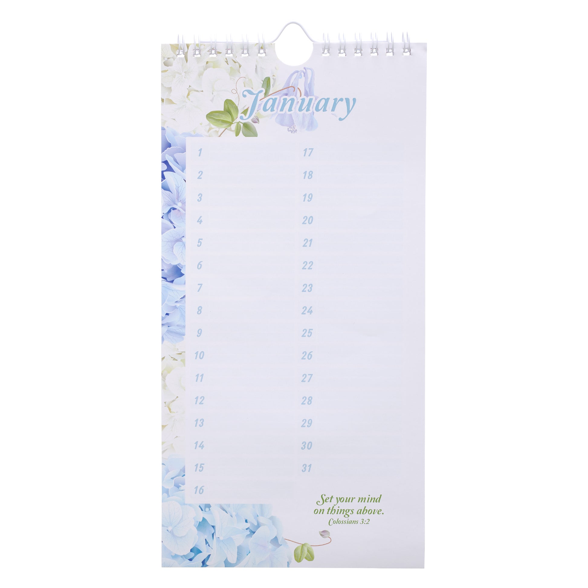 Hydrangea Special Days Calendar - Isaiah 60:1 - The Christian Gift Company