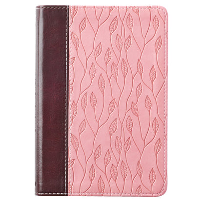 Burgundy and Pink Faux Leather Compact King James Version Bible - The Christian Gift Company