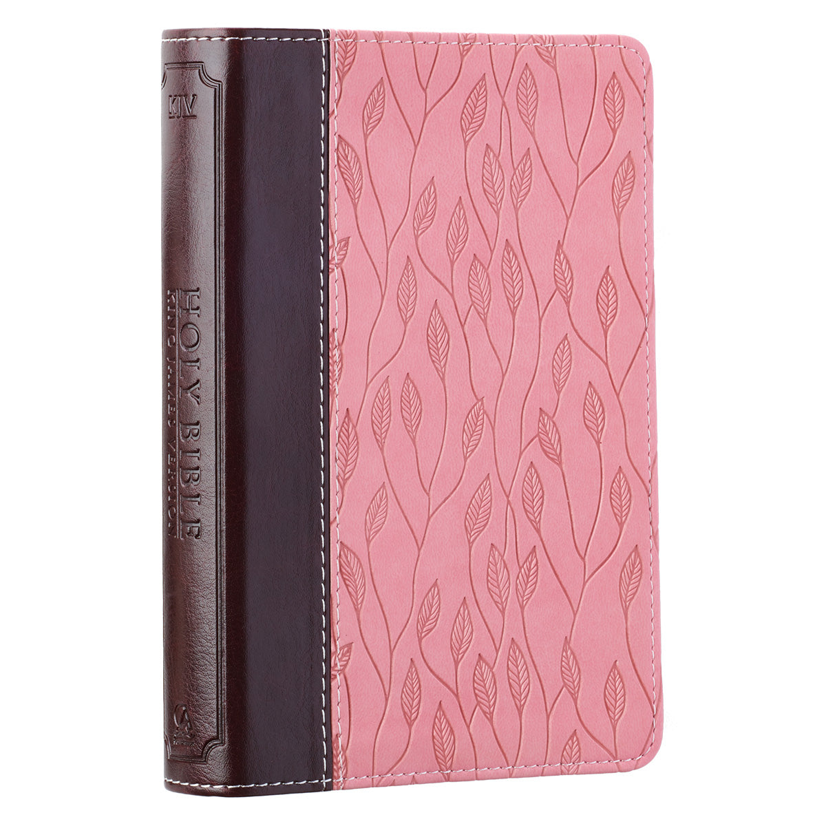 Burgundy and Pink Faux Leather Compact King James Version Bible - The Christian Gift Company