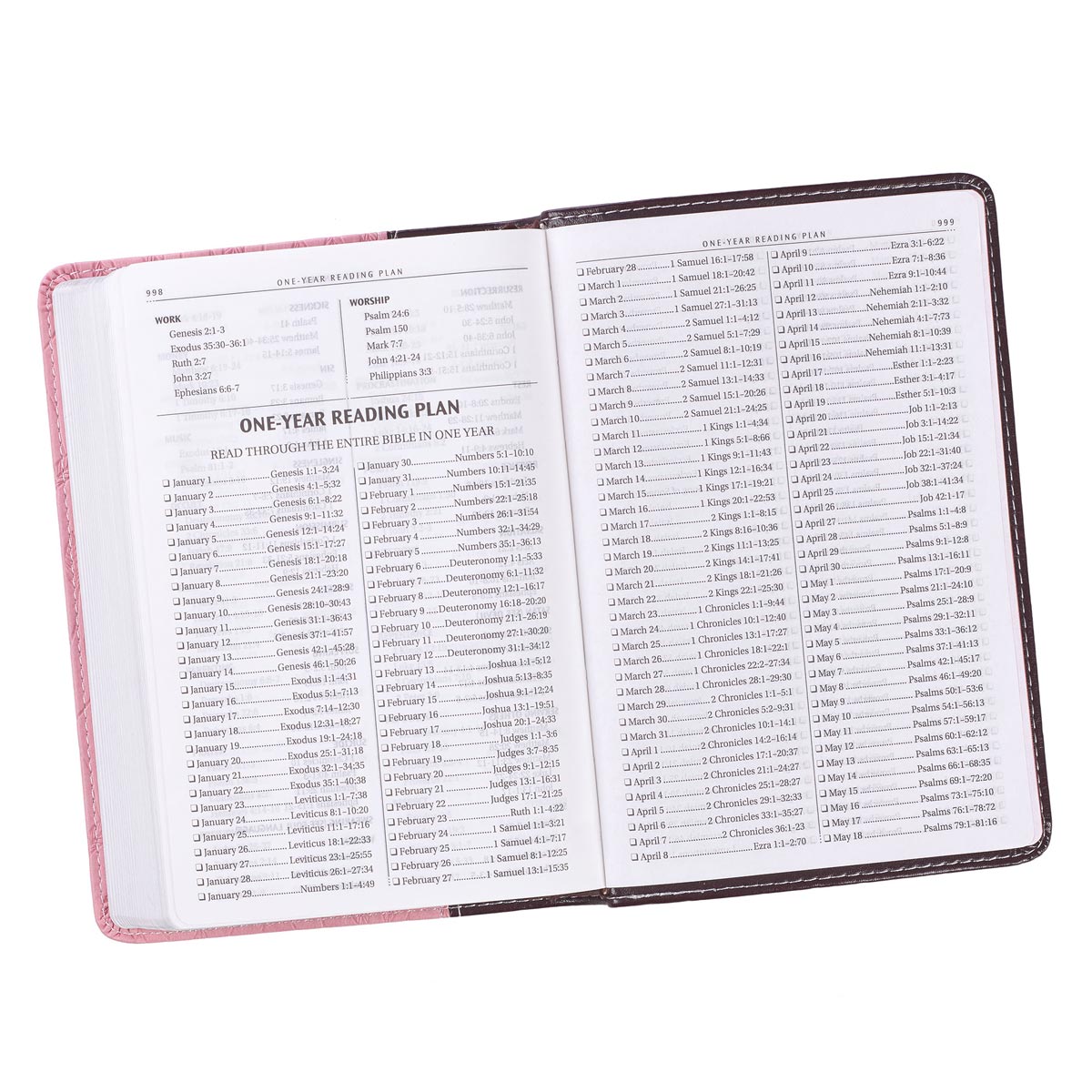 Burgundy and Pink Faux Leather Compact King James Version Bible - The Christian Gift Company