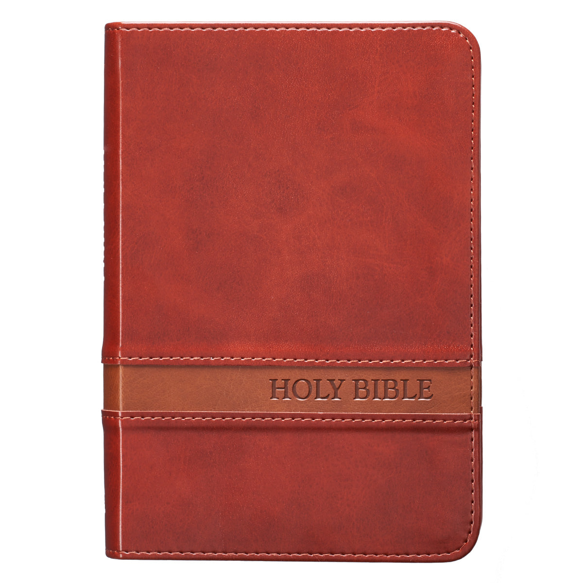 Two-tone Brown Faux Leather Large Print Compact King James Version Bible - The Christian Gift Company