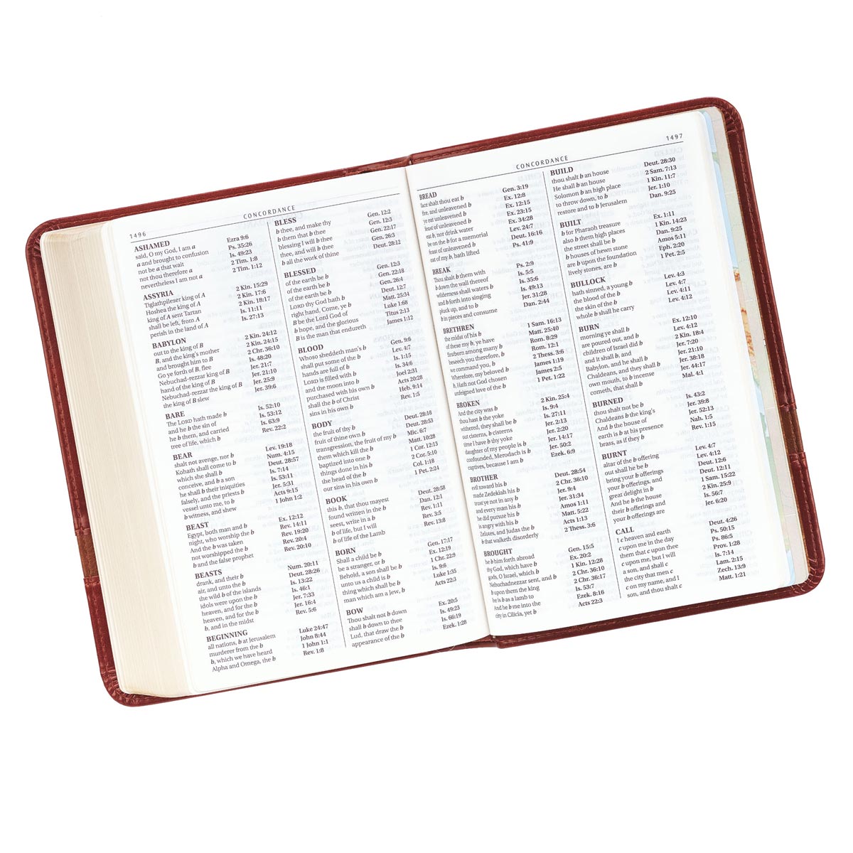 Two-tone Brown Faux Leather Large Print Compact King James Version Bible - The Christian Gift Company