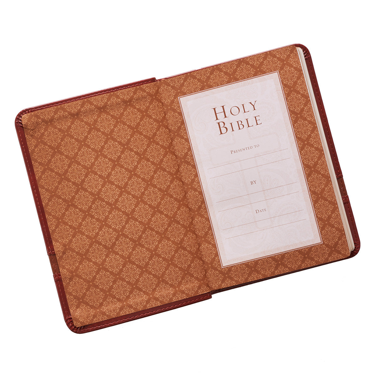 Two-tone Brown Faux Leather Large Print Compact King James Version Bible - The Christian Gift Company