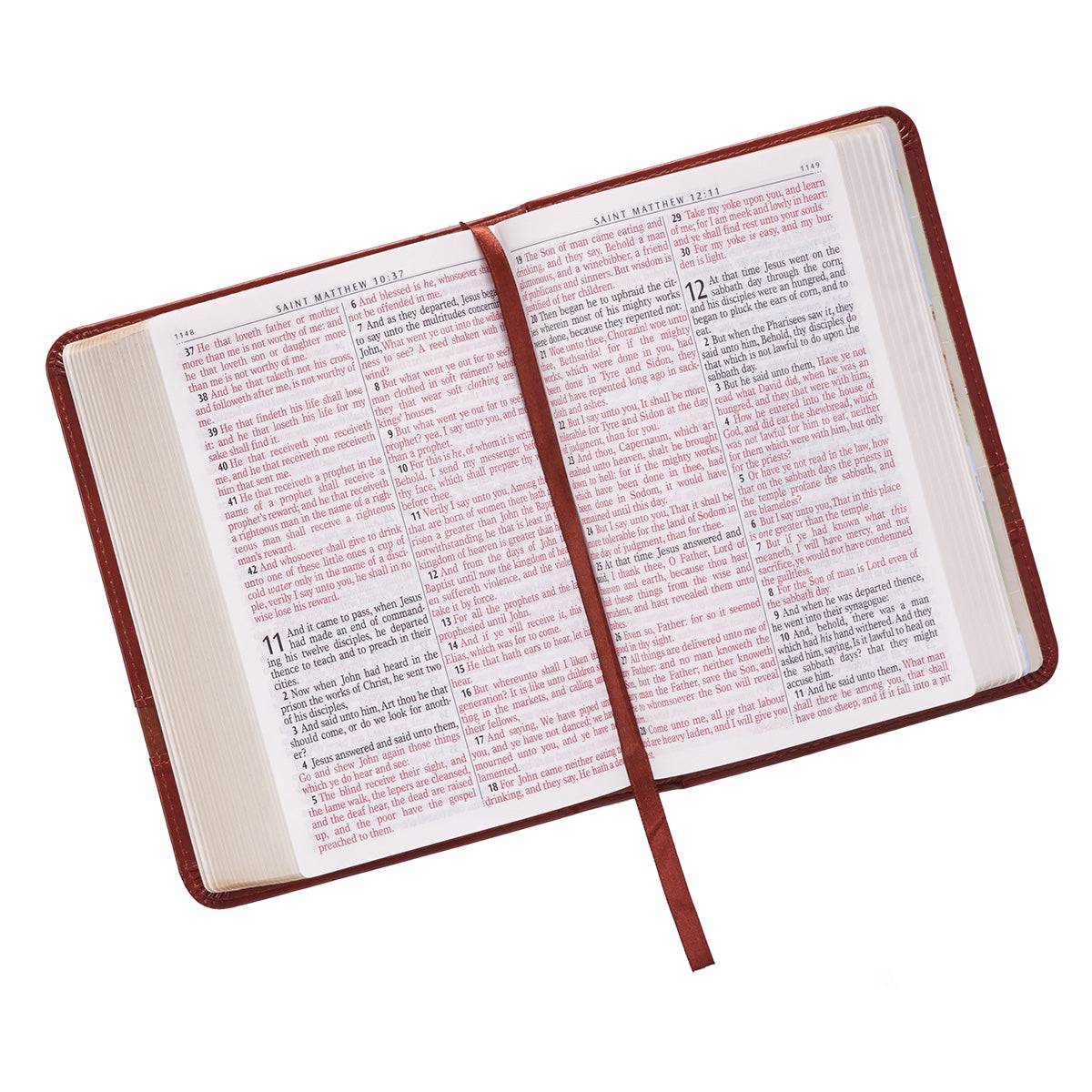 Two-tone Brown Faux Leather Large Print Compact King James Version Bible - The Christian Gift Company