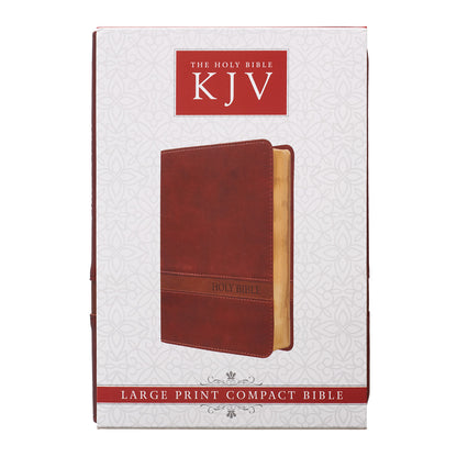 Two-tone Brown Faux Leather Large Print Compact King James Version Bible - The Christian Gift Company