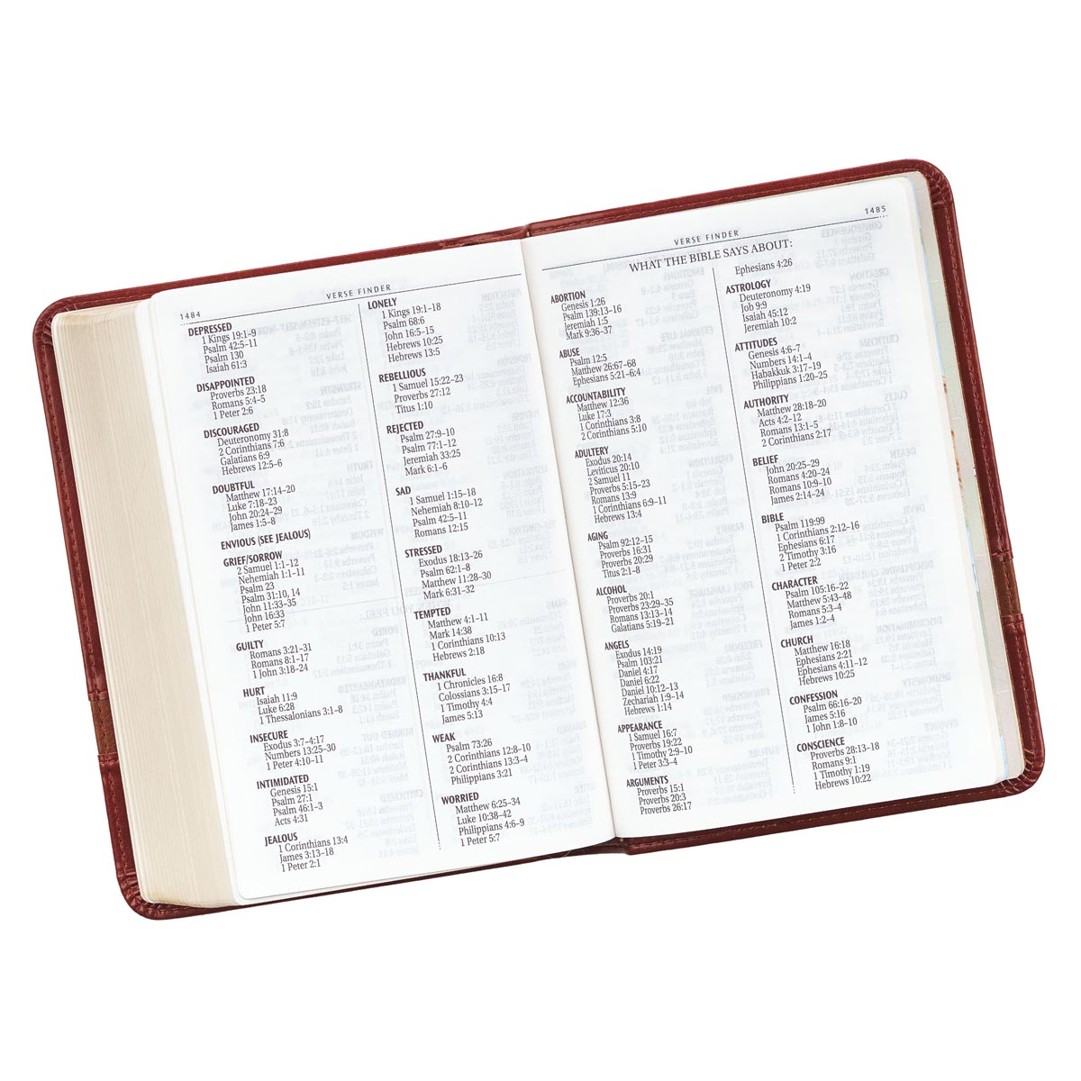 Two-tone Brown Faux Leather Large Print Compact King James Version Bible - The Christian Gift Company