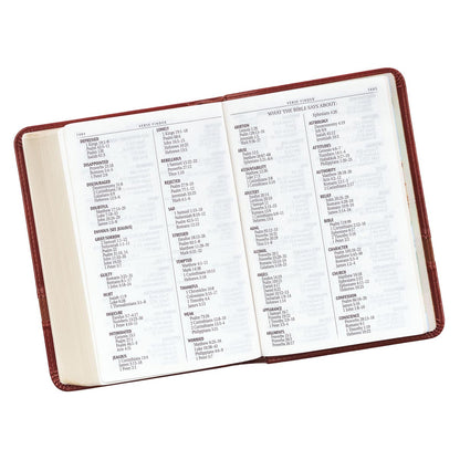 Two-tone Brown Faux Leather Large Print Compact King James Version Bible - The Christian Gift Company