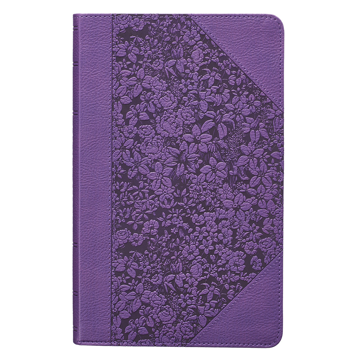 Two-tone Purple Floral Faux Leather Giant Print Standard-size King James Version Bible - The Christian Gift Company