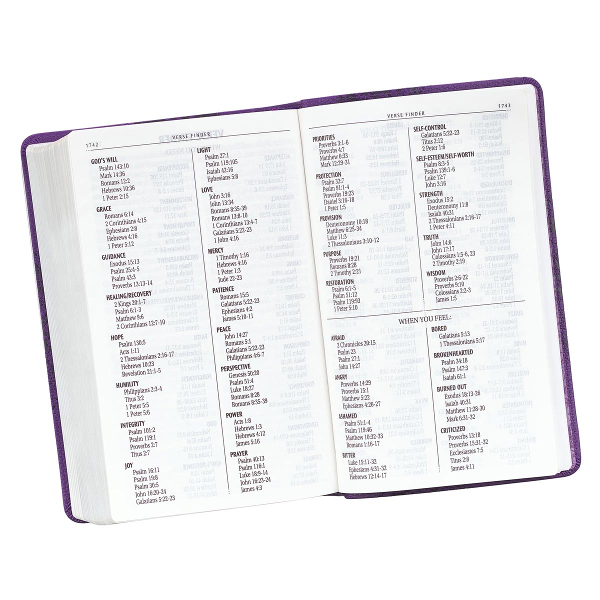 Two-tone Purple Floral Faux Leather Giant Print Standard-size King James Version Bible - The Christian Gift Company