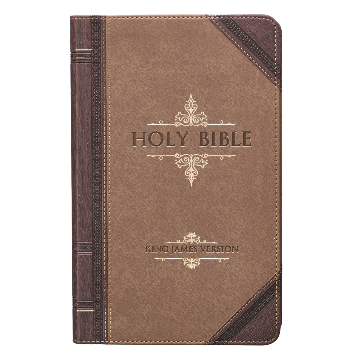 Brown and Tan Faux Leather Standard-size Giant Print King James Version Bible - The Christian Gift Company