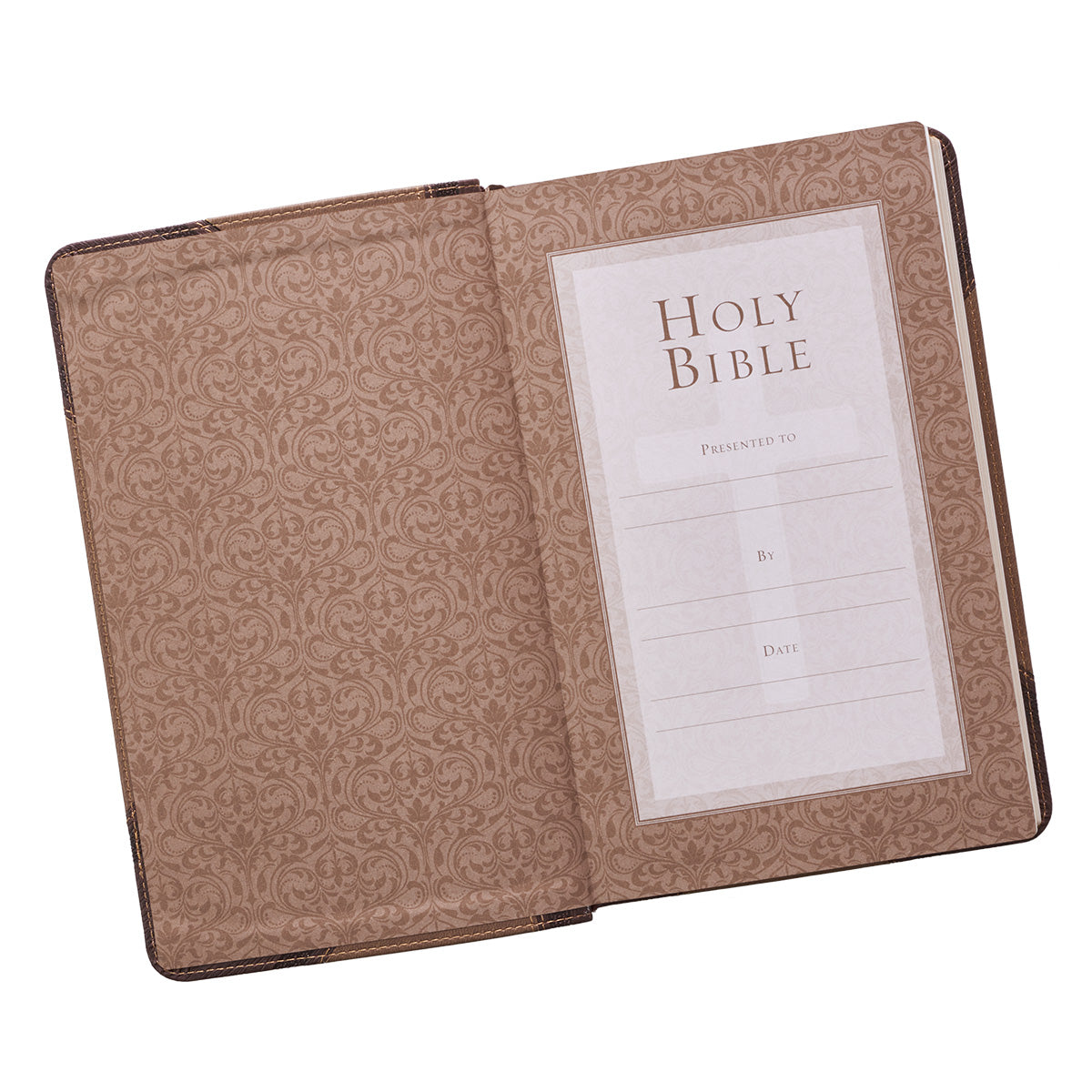 Brown and Tan Faux Leather Standard-size Giant Print King James Version Bible - The Christian Gift Company