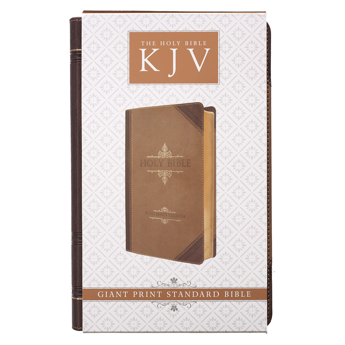 Brown and Tan Faux Leather Standard-size Giant Print King James Version Bible - The Christian Gift Company