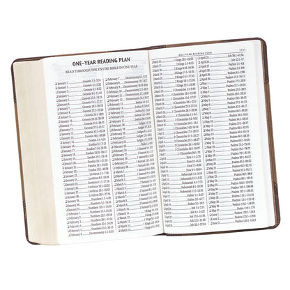 Brown and Tan Faux Leather Standard-size Giant Print King James Version Bible - The Christian Gift Company