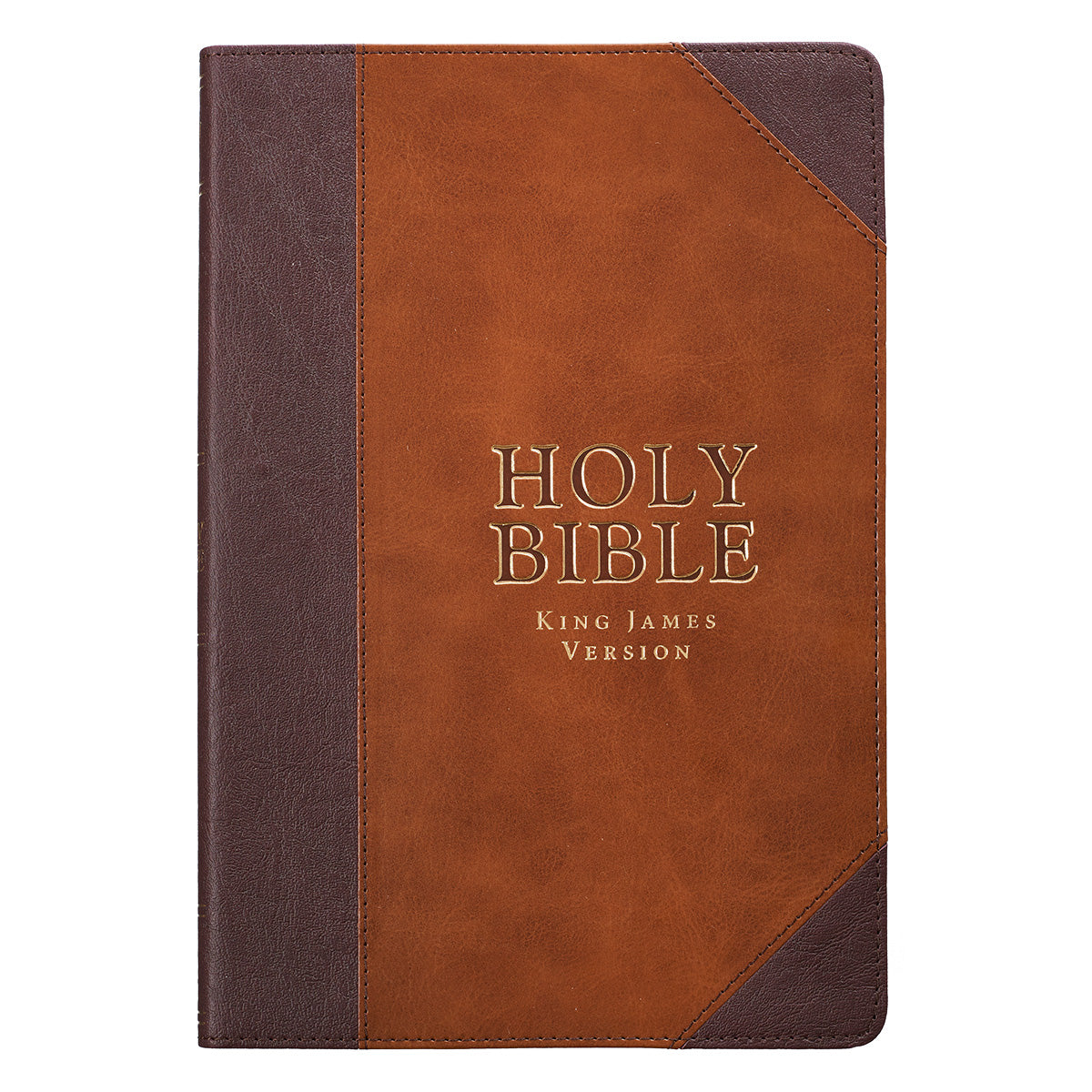 Two-tone Brown Faux Leather Large Print Thinline King James Version Bible - The Christian Gift Company