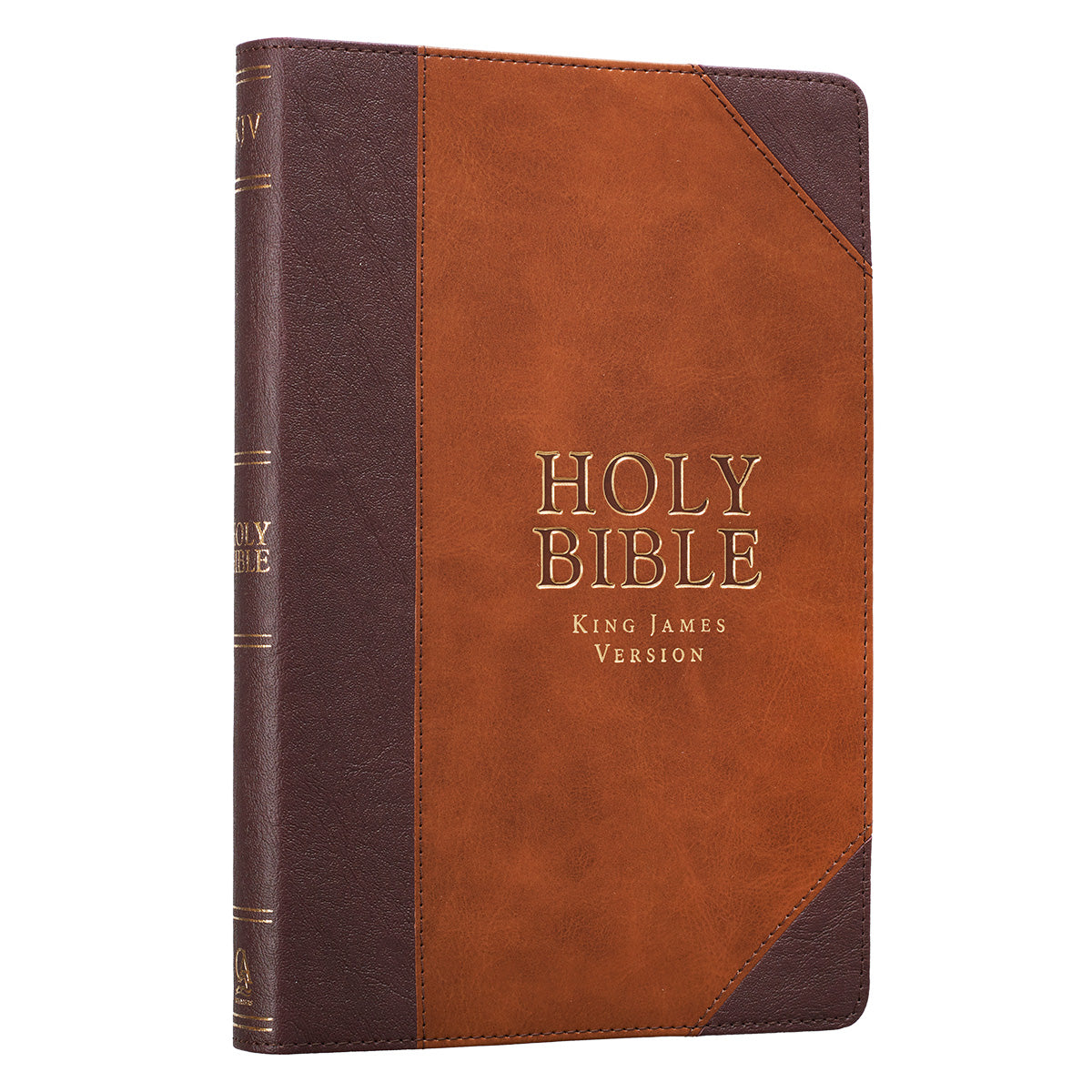 Two-tone Brown Faux Leather Large Print Thinline King James Version Bible - The Christian Gift Company