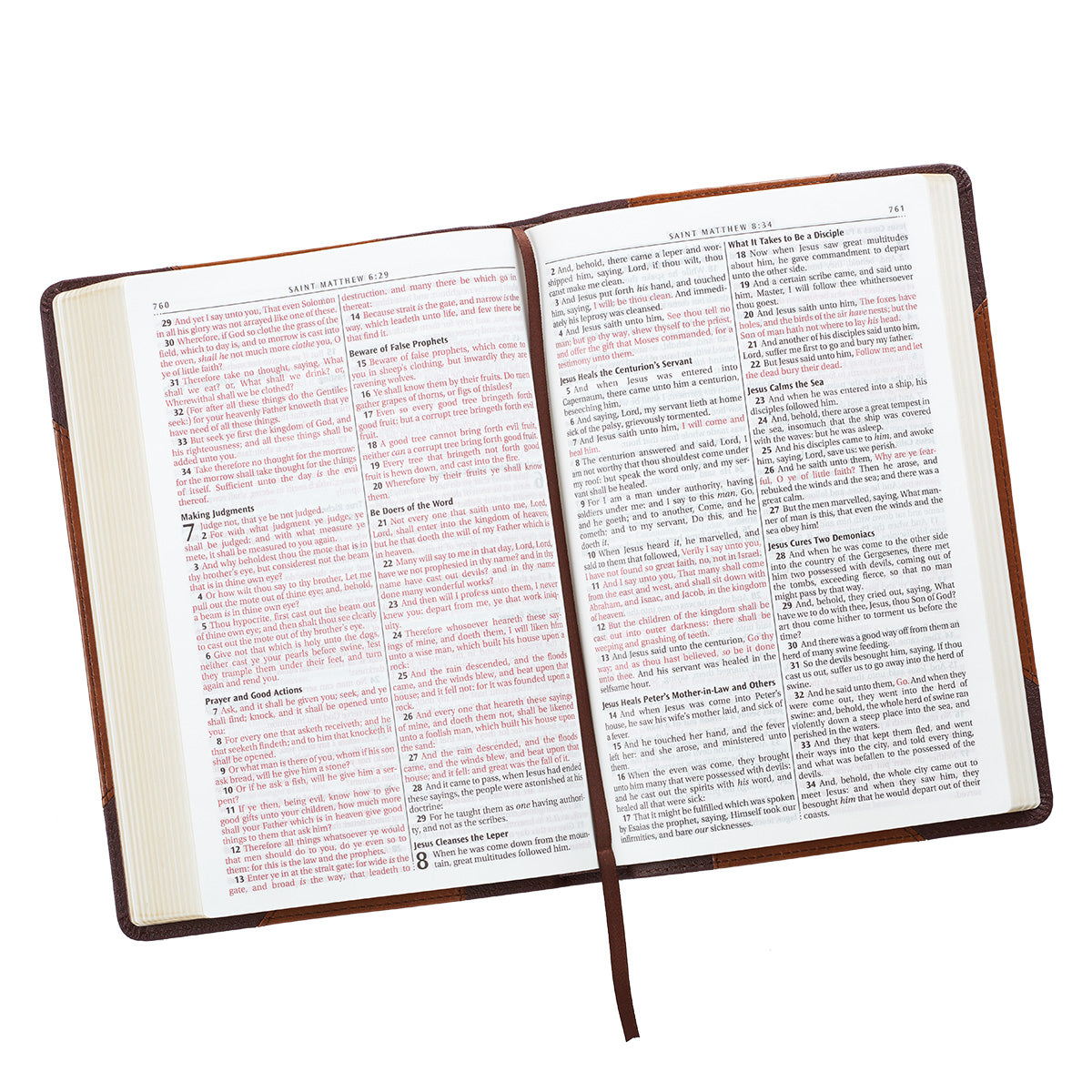 Two-tone Brown Faux Leather Large Print Thinline King James Version Bible - The Christian Gift Company