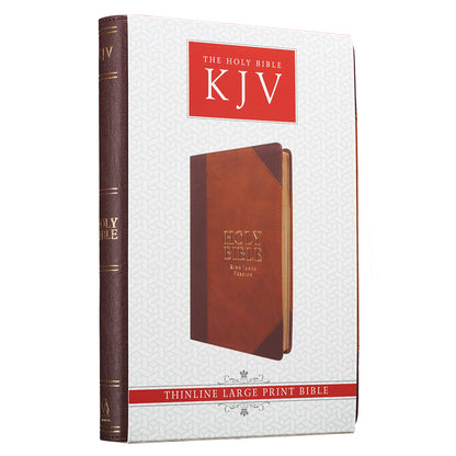 Two-tone Brown Faux Leather Large Print Thinline King James Version Bible - The Christian Gift Company