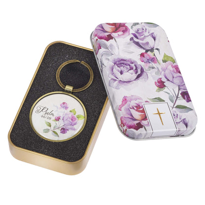 Be Still and Know Key Ring in a Tin - Psalm 46:10 - The Christian Gift Company