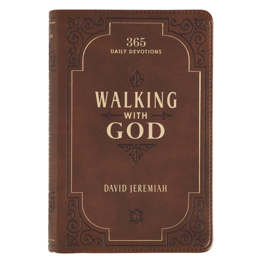 Walking With God Brown Faux Leather Devotional - The Christian Gift Company