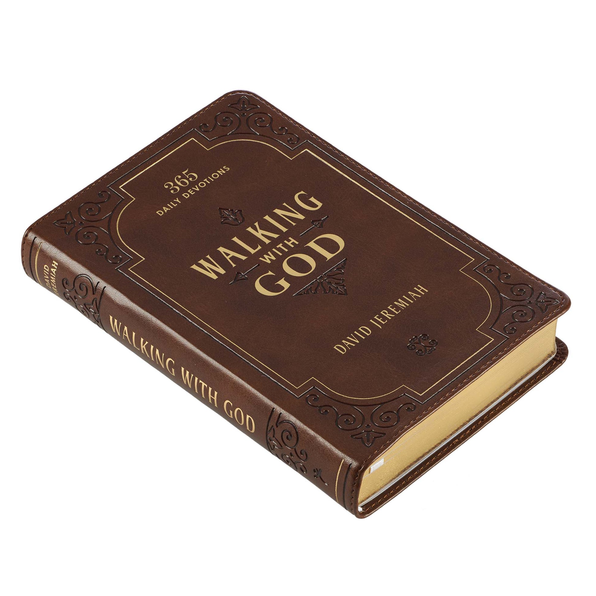 Walking With God Brown Faux Leather Devotional - The Christian Gift Company