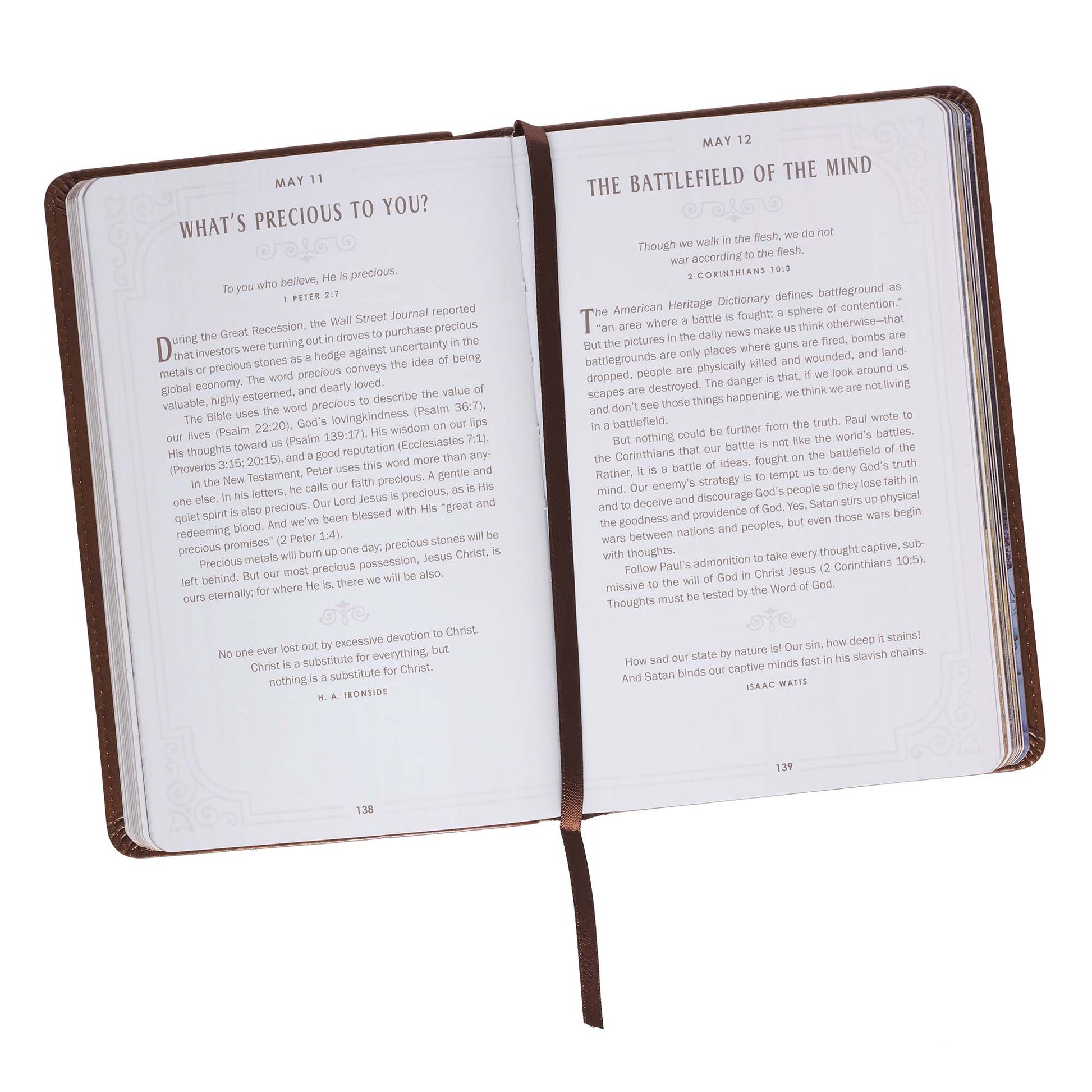 Walking With God Brown Faux Leather Devotional - The Christian Gift Company