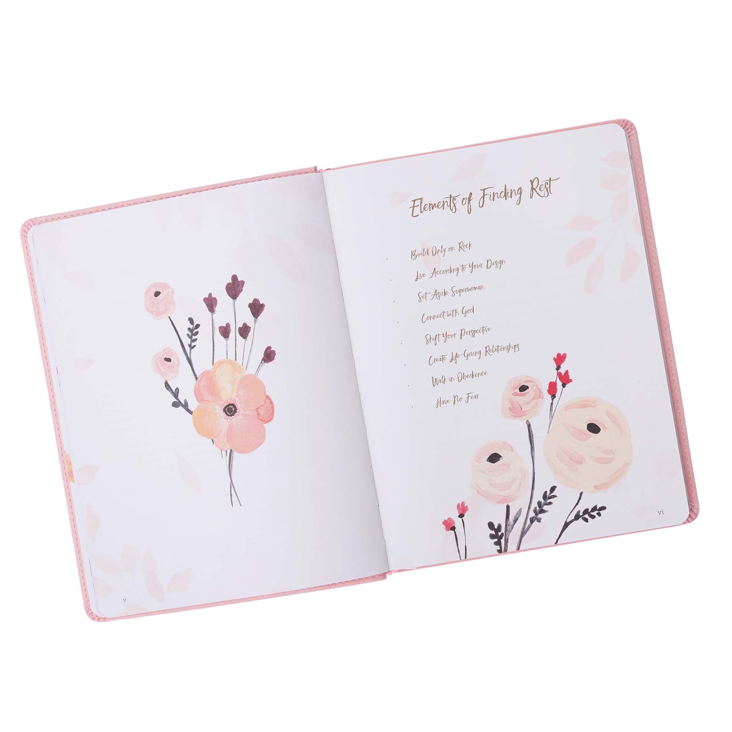 Find Rest Pink Faux Leather Devotional - The Christian Gift Company