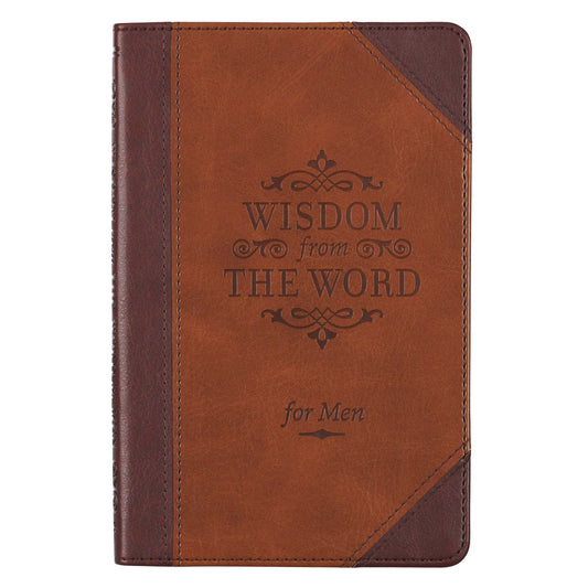 Wisdom From The Word For Men Brown Faux Leather Gift Book - The Christian Gift Company