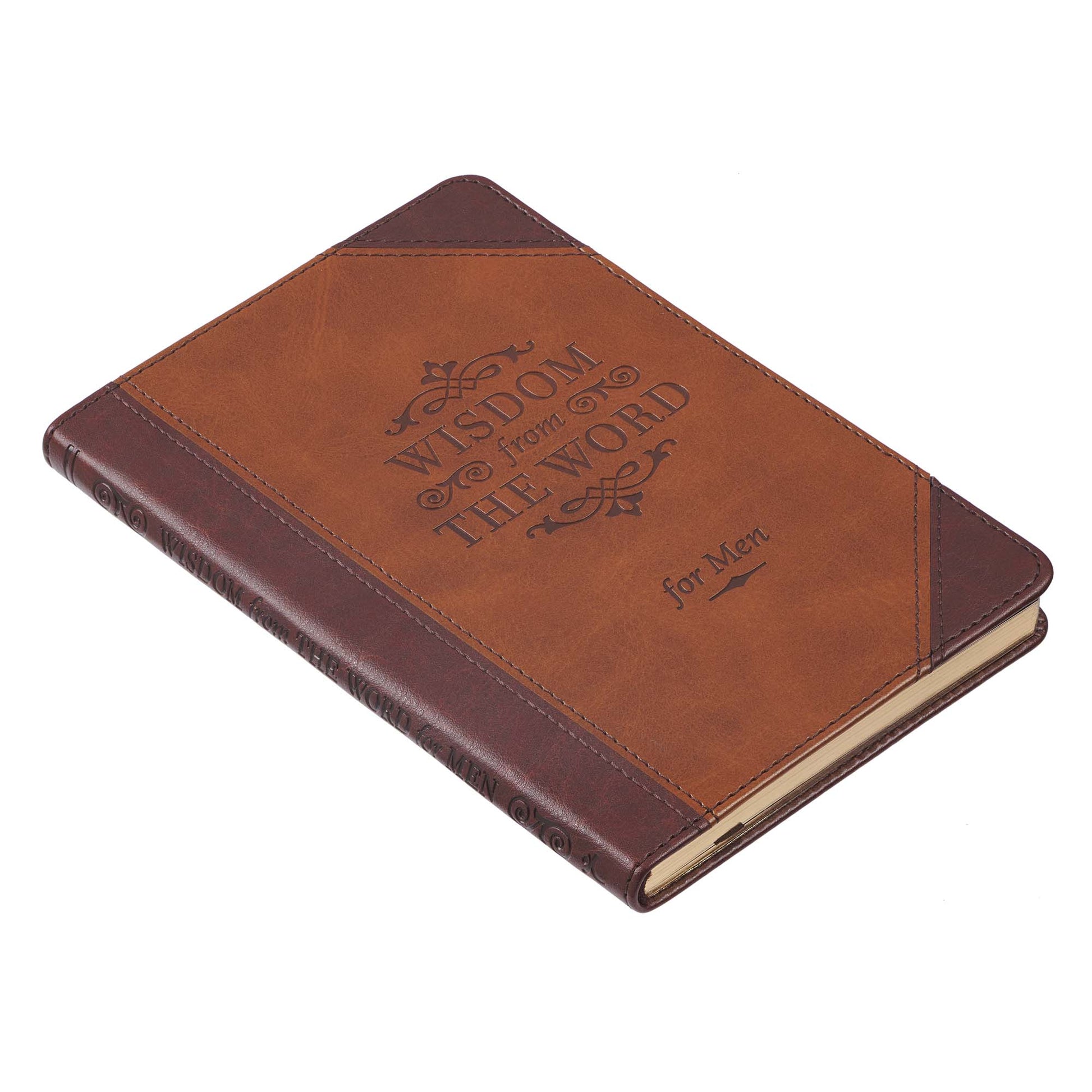 Wisdom From The Word For Men Brown Faux Leather Gift Book - The Christian Gift Company