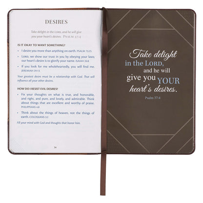 Wisdom From The Word For Men Brown Faux Leather Gift Book - The Christian Gift Company