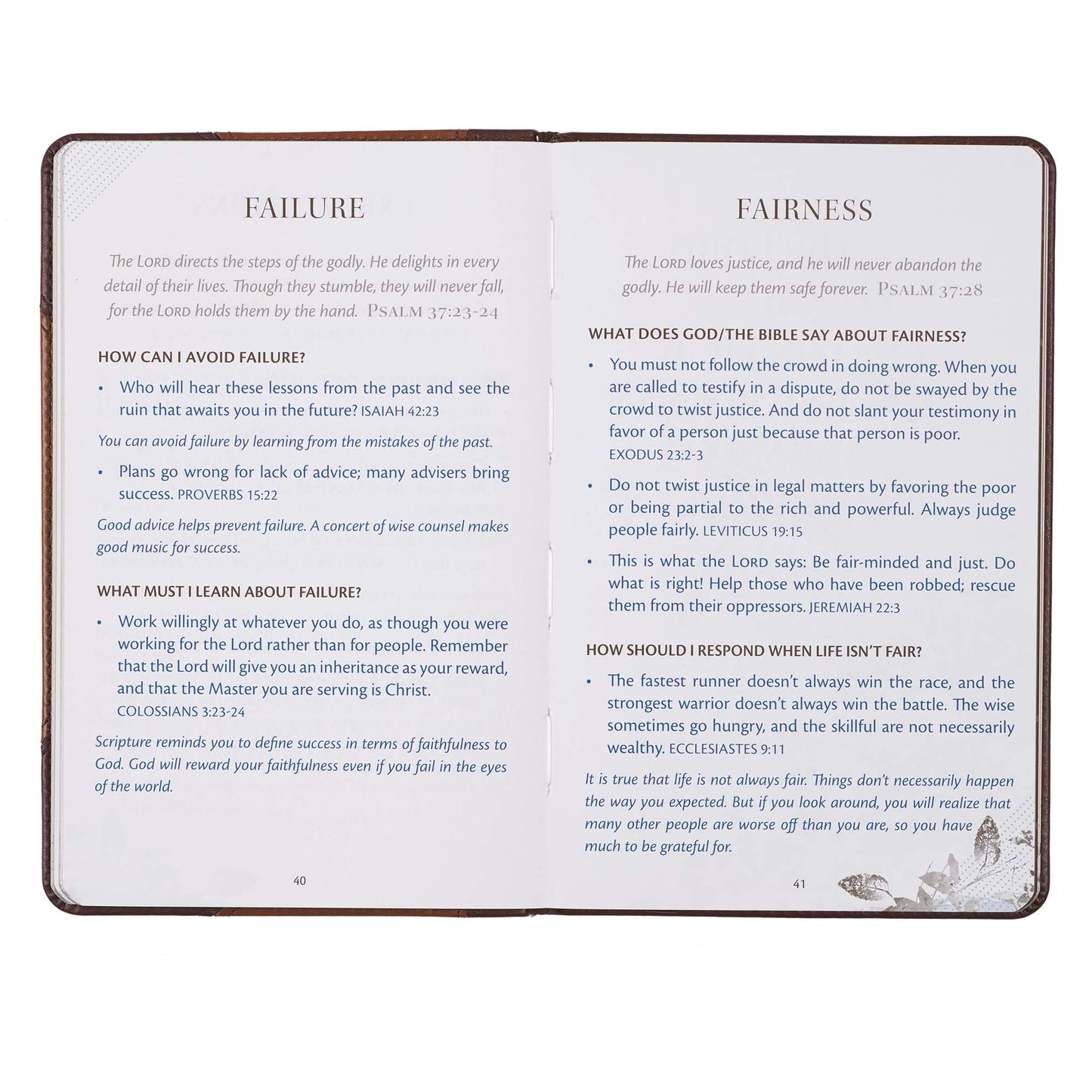 Wisdom From The Word For Men Brown Faux Leather Gift Book - The Christian Gift Company